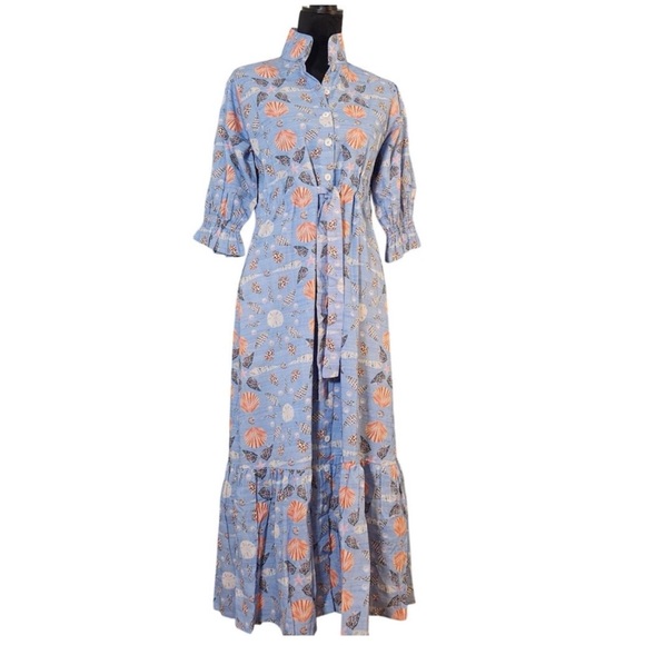 NEW Holly Shae Design Catherine Dress Seashell Medallion Print Periwinkle S/M - Picture 15 of 16